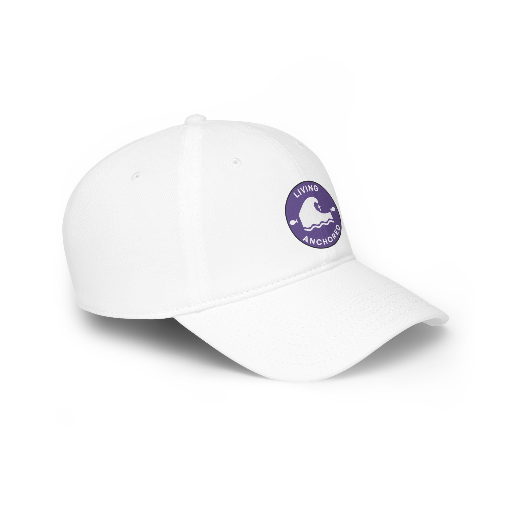 Living Anchored | Low Profile Baseball Cap (Purple & White Patch)