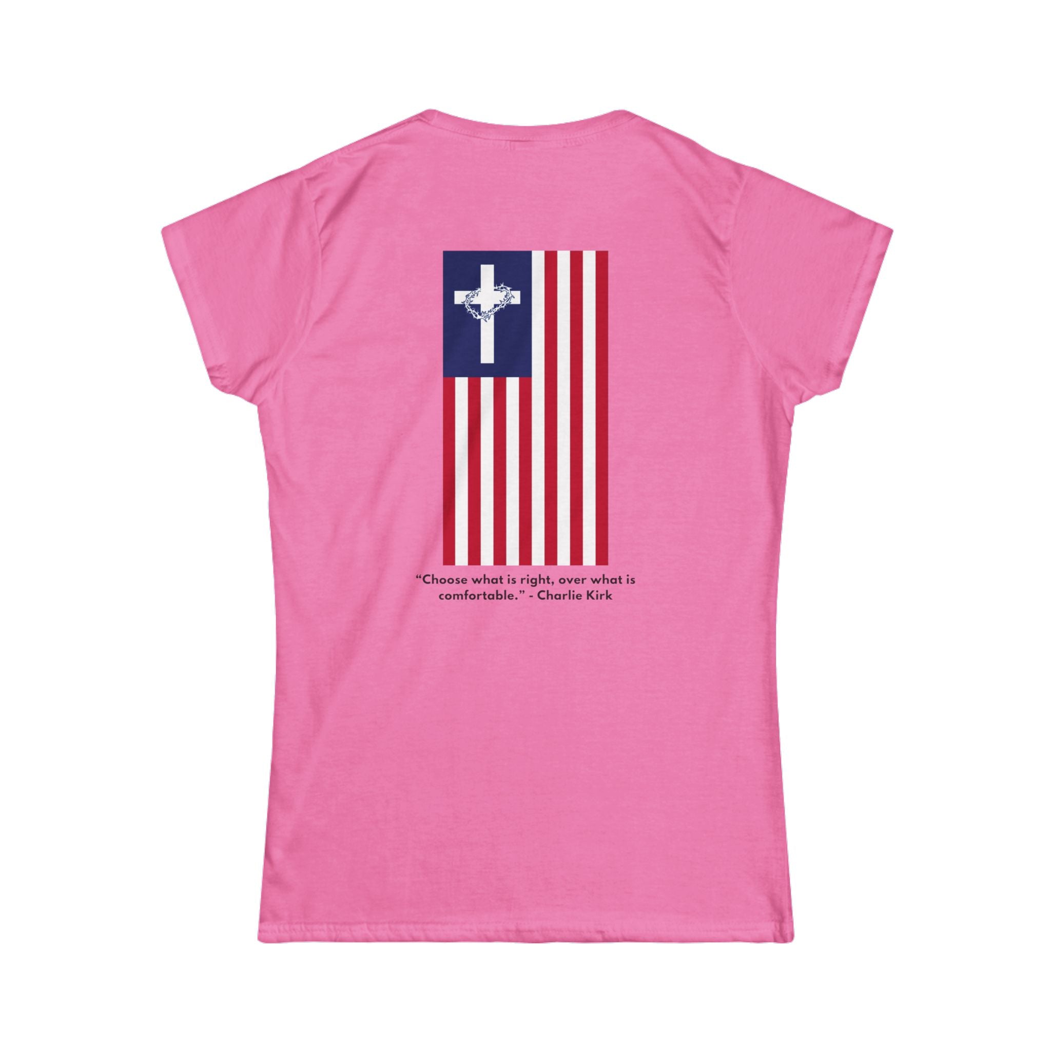 Women’s Softstyle Tee – ABIDE- Charlie Kirk Tribute Shirt (4 colors available)