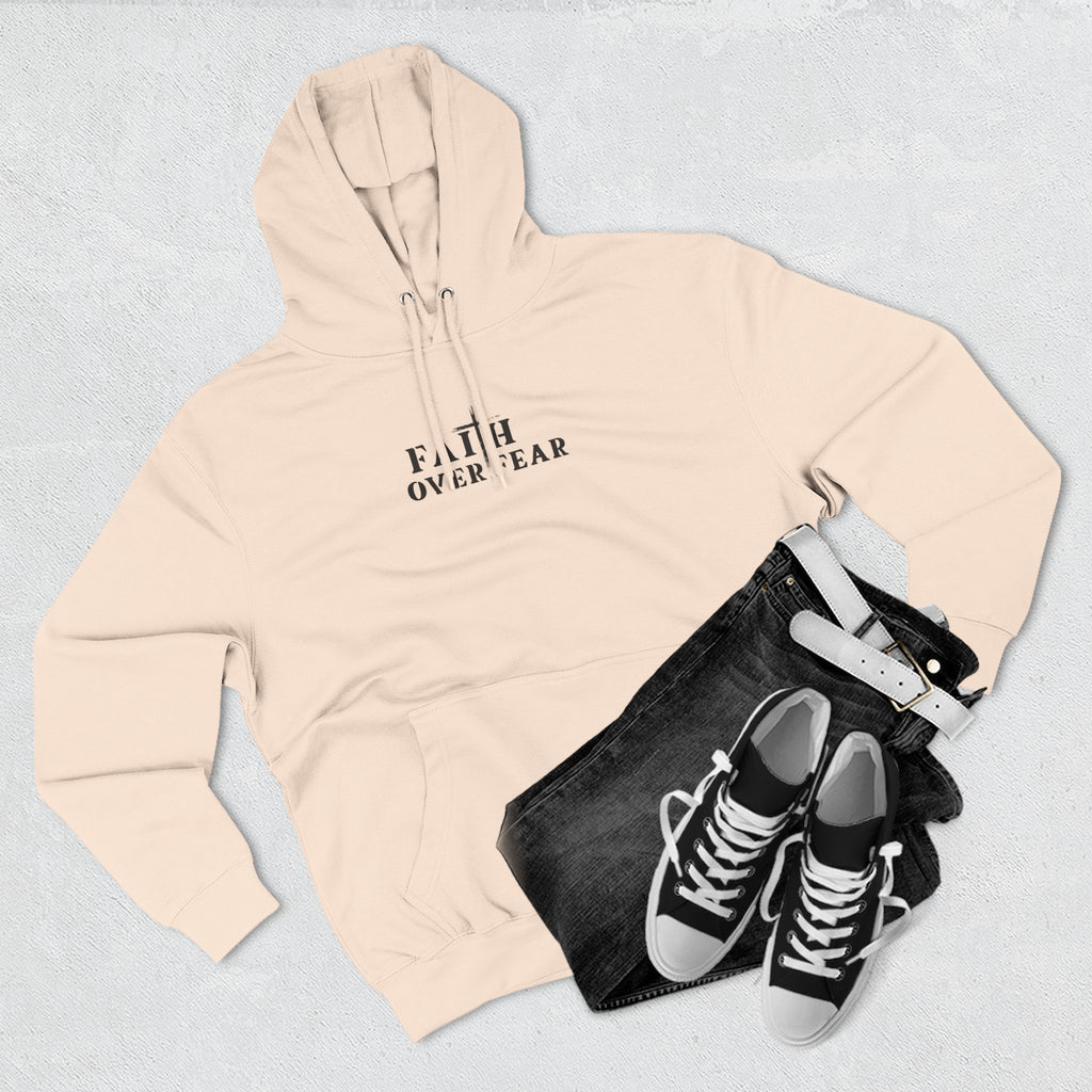 Faith Over Fear Fleece Hoodie – Proverbs 29:25 (Black Font)