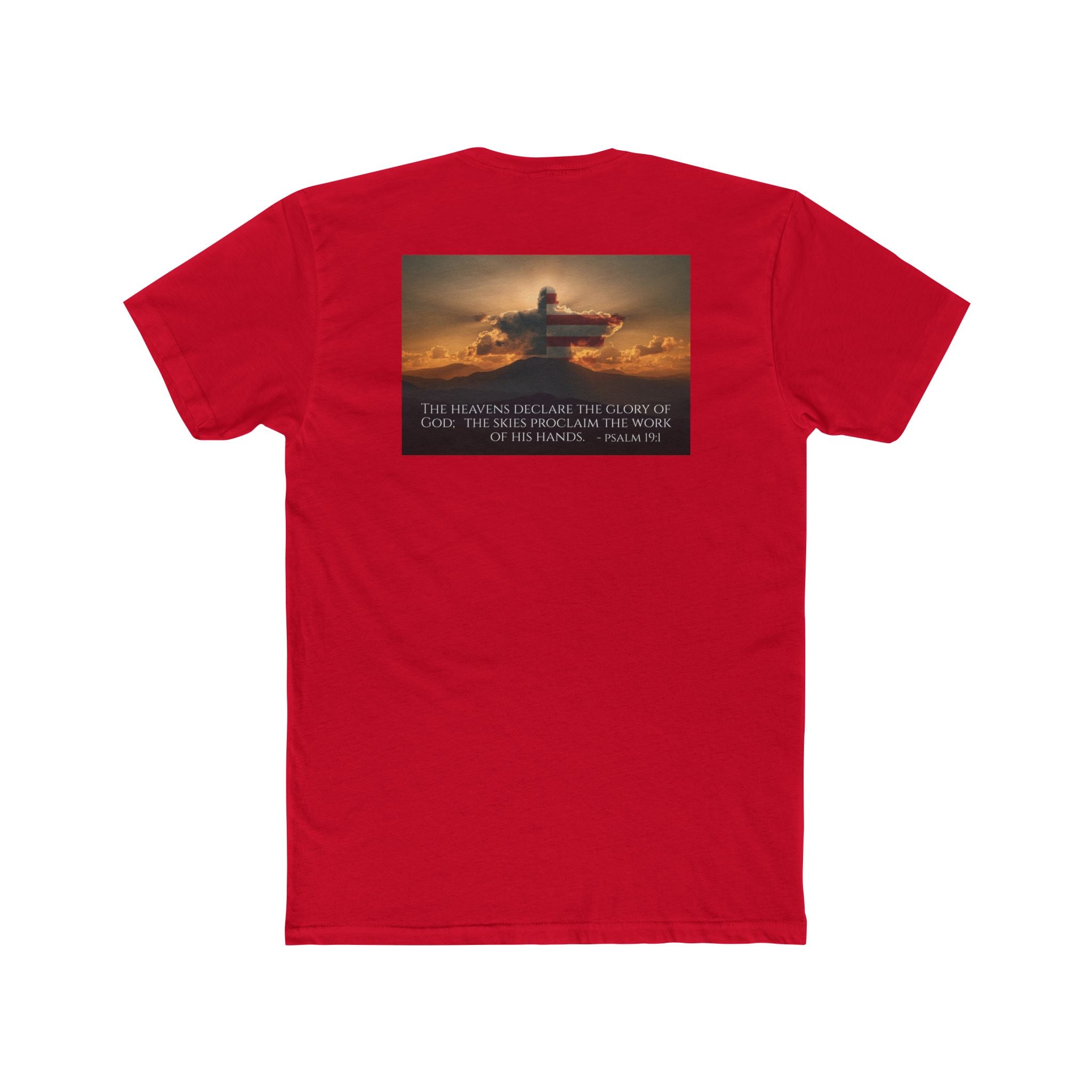 Inspirational Cotton Crew Tee – Psalm 19:1