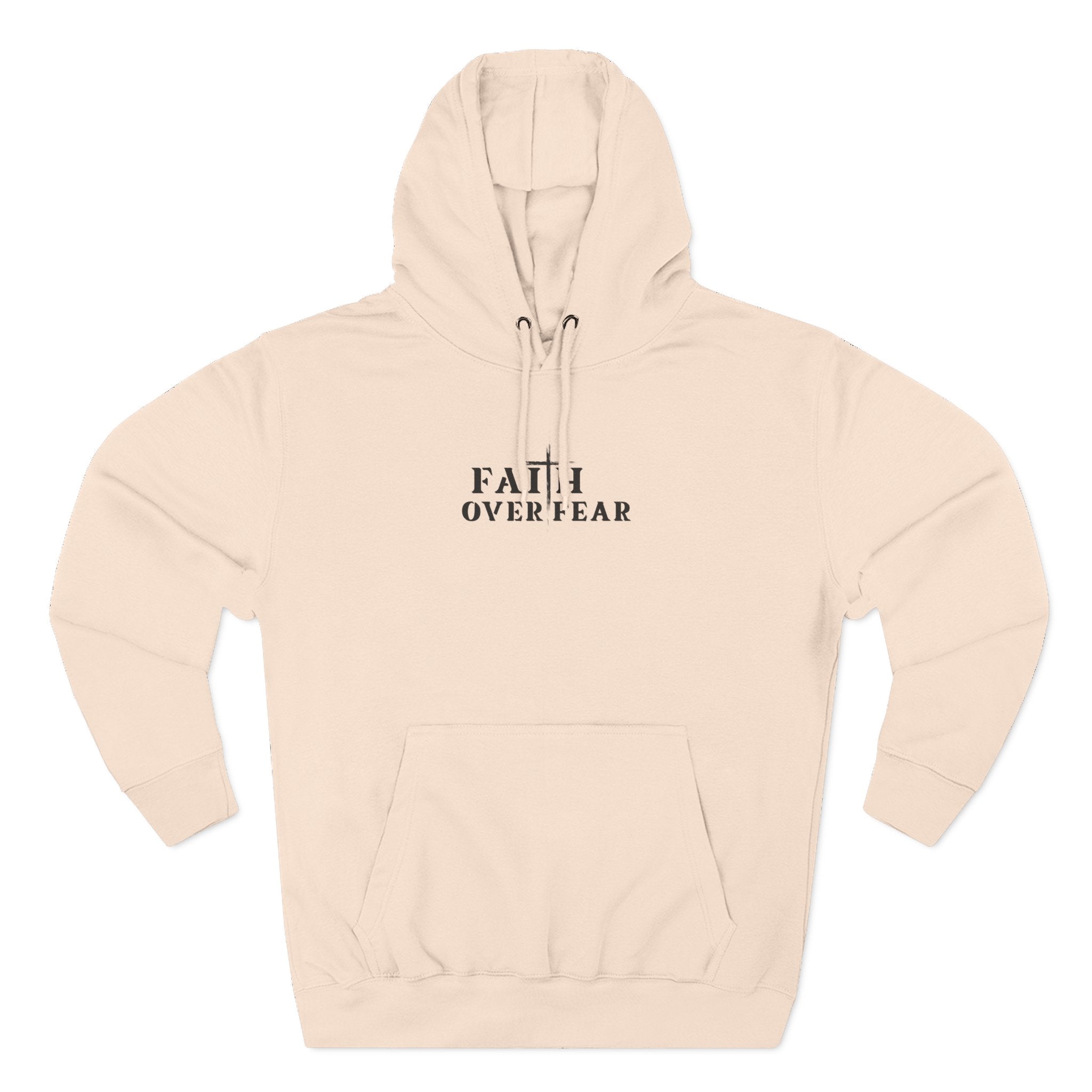 Faith Over Fear Fleece Hoodie – Proverbs 29:25 (Black Font)