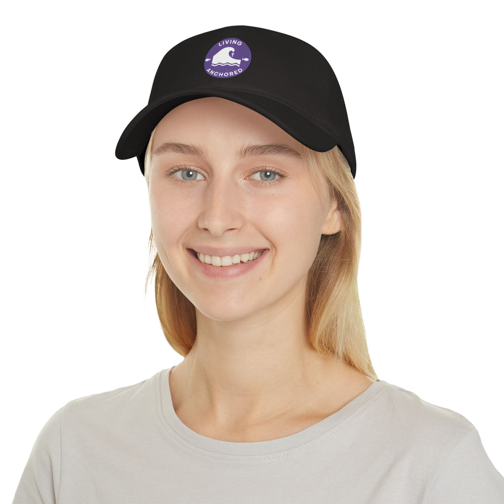 Living Anchored | Low Profile Baseball Cap (Purple & White Patch)