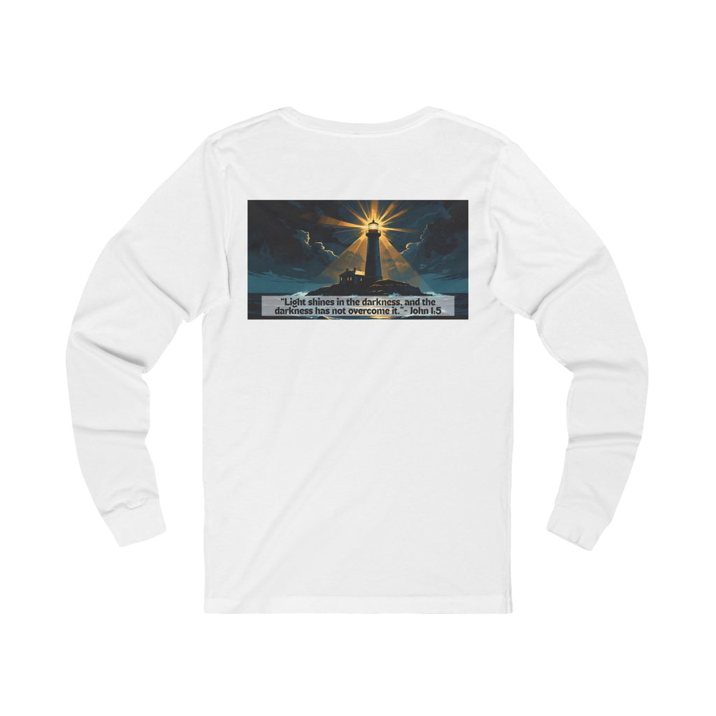 Living Anchored Jersey Long Sleeve Tee – Lighthouse (John 1:5)
