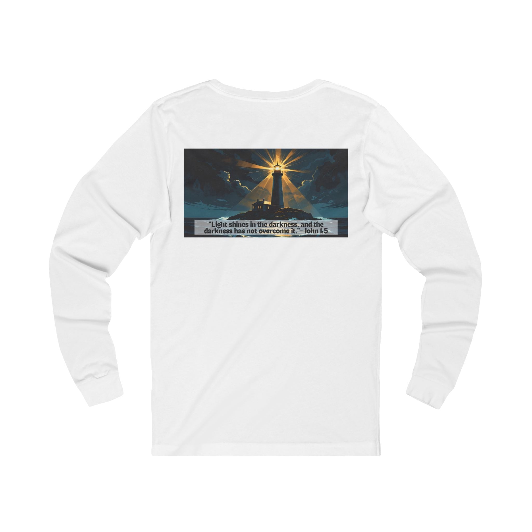Living Anchored Jersey Long Sleeve Tee – Lighthouse (John 1:5)