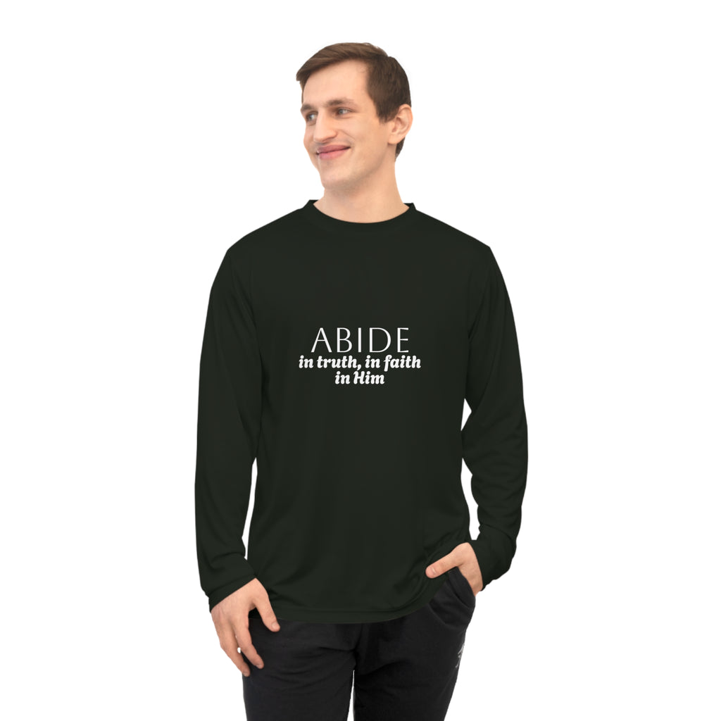 Women’s Long Sleeve Shirt – ABIDE- Charlie Kirk Tribute (3 colors available)