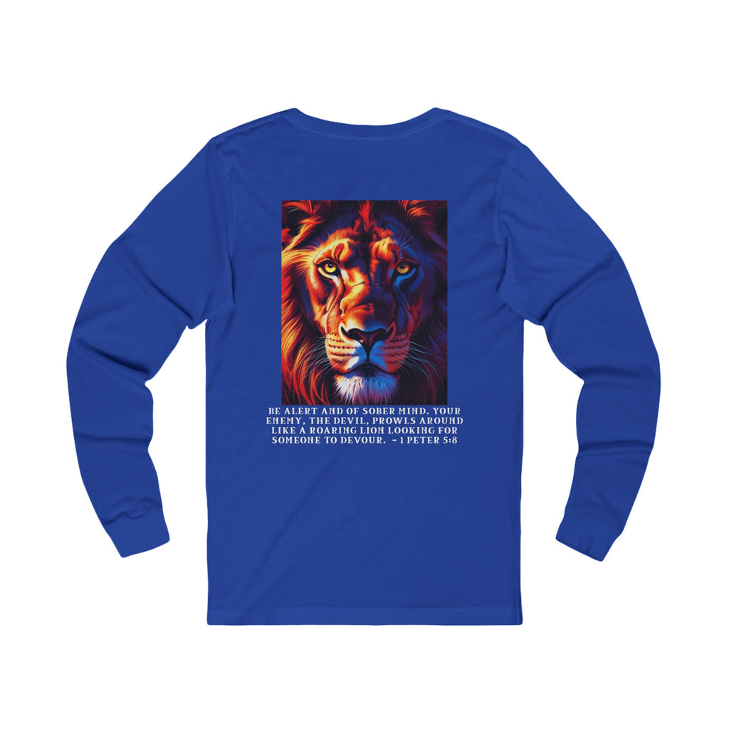 Bold Lion Faith Long Sleeve Tee – 1 Peter 5:8