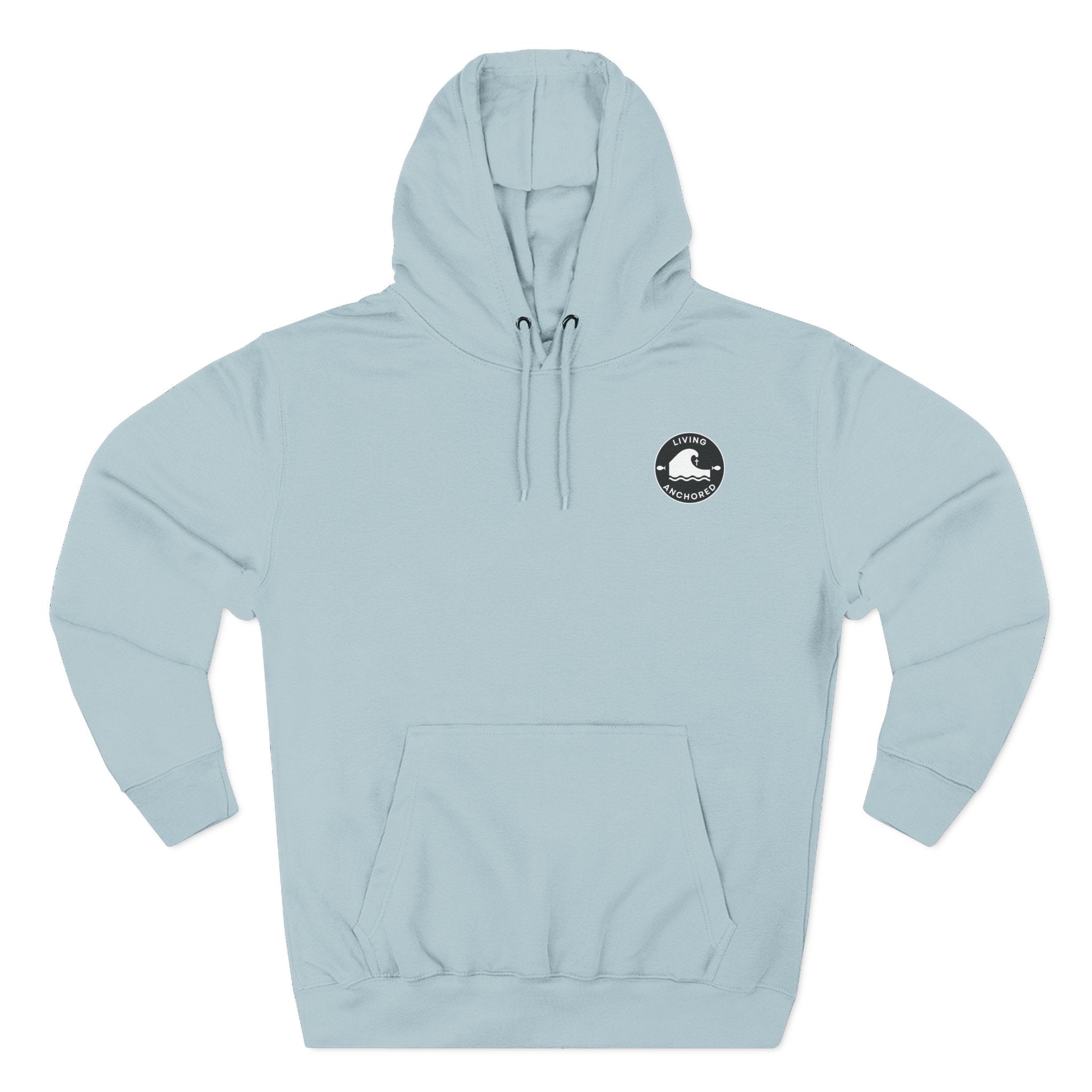 Living Anchored Fleece Hoodie – Fishing Sunset with Psalm 143:8